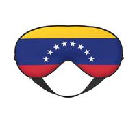 Máscara de ojos de doble cara con estampado de bandera de Venezuela, diseño ajustable, bloqueo de luz y transpirable, adecuado para descansar y viajar.