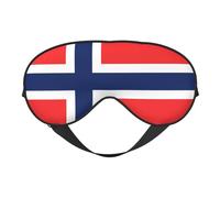Máscara de ojos de doble cara con estampado de bandera noruega, diseño ajustable, bloqueo de luz y transpirable, adecuado para descansar y viajar.