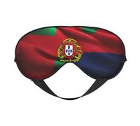 Máscara de ojos de doble cara con estampado de bandera portuguesa, suave y bloqueo de luz para mejorar la calidad del sueño