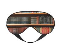 Máscara de ojos de doble cara con estampado de biblioteca, cubierta suave para viajes, máscara de dormir nocturna para hombres y mujeres