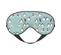 Máscara de ojos de doble cara con estampado de copo de nieve y globo de pingüino, opaco para dormir, máscara de ojos cómoda para dormir para todas las ocasiones