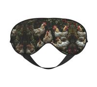Máscara de ojos de doble cara con estampado de cría de pollos, bloqueo suave y ligero para mejorar la calidad del sueño