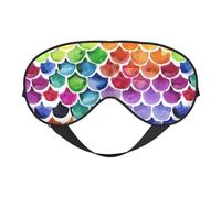 Máscara de ojos de doble cara con estampado de escamas de pez sirena, máscara de ojos para dormir para hombres y mujeres, suave y cómoda para viajar
