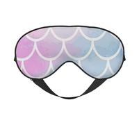 Máscara de ojos de doble cara con estampado de escamas de sirena, máscara de ojos para dormir para hombres y mujeres, suave y cómoda para viajar