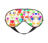 Máscara de ojos de doble cara con estampado de estrellas coloridas, opaca para dormir, cómoda máscara de ojos para dormir para todas las ocasiones