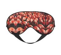 Máscara de ojos de doble cara con estampado de flamencos, bloqueo suave y ligero para mejorar la calidad del sueño
