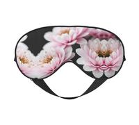 Máscara de ojos de doble cara con estampado de flores rojas y blancas, bloqueo de luz suave para mejorar la calidad del sueño