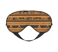 Máscara de ojos de doble cara con estampado de frescos egipcios, diseño ajustable, bloqueo de luz y transpirable, adecuado para descansar y viajar.