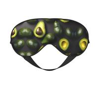 Máscara de ojos de doble cara con estampado de frutas de aguacate, bloqueo suave y ligero para mejorar la calidad del sueño