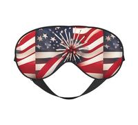 Máscara de ojos de doble cara con estampado de fuegos artificiales de bandera estadounidense, máscara de ojos opaca, máscara de ojos para dormir toda la noche para mujeres y hombres