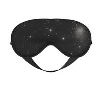 Máscara de ojos de doble cara con estampado de galaxias en blanco y negro, diseño ajustable, bloqueo de luz y transpirable, adecuado para descansar y viajar.