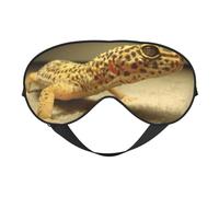 Máscara de ojos de doble cara con estampado de geco de leopardo arena, opaco para dormir, máscara de ojos cómoda para dormir para todas las ocasiones