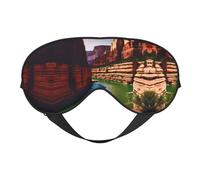 Máscara de ojos de doble cara con estampado de Gran Cañón, suave y bloqueo de luz para mejorar la calidad del sueño