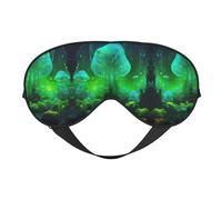 Máscara de ojos de doble cara con estampado de hongos mágicos, bloqueo suave y ligero para mejorar la calidad del sueño