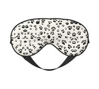 Máscara de ojos de doble cara con estampado de huesos y patas, cubierta suave para viajes, máscara de dormir nocturna para hombres y mujeres