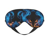 Máscara de ojos de doble cara con estampado de llama azul, cubierta suave para viajes, máscara de dormir nocturna para hombres y mujeres