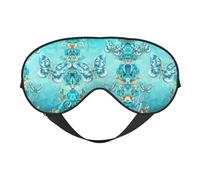 Máscara de ojos de doble cara con estampado de mariposa azul claro, opaca para dormir, máscara de ojos cómoda para dormir para todas las ocasiones