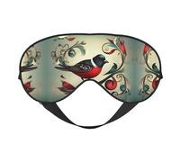 Máscara de ojos de doble cara con estampado de notas musicales, suave y bloqueo de luz para mejorar la calidad del sueño