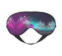 Máscara de ojos de doble cara con estampado de ondas sonoras, suave y bloqueo de luz para mejorar la calidad del sueño