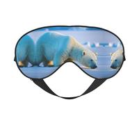 Máscara de ojos de doble cara con estampado de oso polar, cubierta suave para viajes, máscara de dormir nocturna para hombres y mujeres