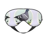 Máscara de ojos de doble cara con estampado de paloma gris, máscara de ojos con correa ajustable, cubierta de sombra para dormir, bloquea la luz