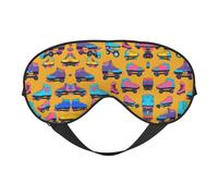 Máscara de ojos de doble cara con estampado de patines coloridos, opaca para dormir, cómoda máscara de ojos para dormir para todas las ocasiones