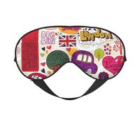 Máscara de ojos de doble cara con estampado de periódico escolar en inglés, máscara de ojos para dormir para hombres y mujeres, suave y cómoda para viajar
