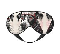 Máscara de ojos de doble cara con estampado de perro de granja de animales de granja, suave y bloqueo de luz para mejorar la calidad del sueño