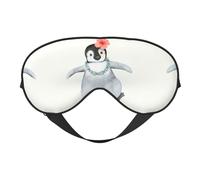 Máscara de ojos de doble cara con estampado de pingüino con flores, opaca para dormir, cómoda máscara de ojos para dormir para todas las ocasiones