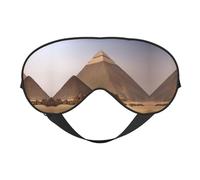 Máscara de ojos de doble cara con estampado de pirámides de Egipto, cubierta suave para viajes, máscara de dormir nocturna para hombres y mujeres