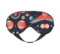 Máscara de ojos de doble cara con estampado de planetas espaciales, cubierta suave para viajes, máscara de dormir nocturna para hombres y mujeres