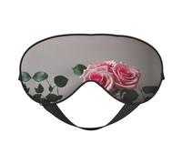 Máscara de ojos de doble cara con estampado de rosas rojas, bloqueo suave y ligero para mejorar la calidad del sueño