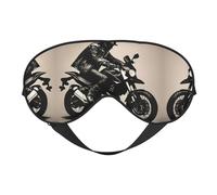 Máscara de ojos de doble cara con estampado de silueta de ciclista, bloqueo suave y ligero para mejorar la calidad del sueño