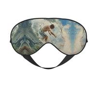 Máscara de ojos de doble cara con estampado de surf de playa, bloqueo suave y ligero para mejorar la calidad del sueño