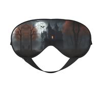 Máscara de ojos de doble cara con estampado de terror de Halloween, manta suave para los ojos, máscara de sueño nocturno para hombres y mujeres
