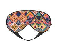 Máscara de ojos de doble cara con estampado geométrico abstracto, bloqueo suave y ligero para mejorar la calidad del sueño