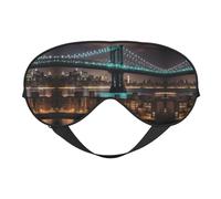 Máscara de ojos de doble cara con estampado nocturno del puente de Manhattan, cubierta suave para viajes, máscara de dormir nocturna para hombres y mujeres