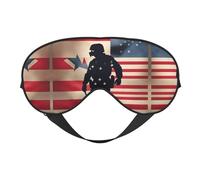 Máscara de ojos de doble cara con estampado patriótico de soldados militares estadounidenses, bloqueo de luz y suave para mejorar la calidad del sueño