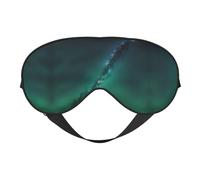 Máscara de ojos de doble cara con estampado verde galaxia, cubierta suave para viajes, máscara de dormir nocturna para hombres y mujeres