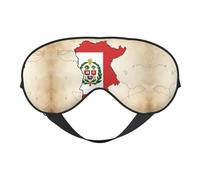 Máscara de ojos de doble cara con impresión de mapa de la bandera de Perú, máscara de ojos suave para viajes, máscara de dormir nocturna para hombres y mujeres