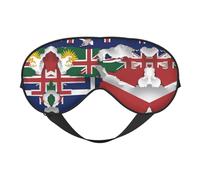 Máscara de ojos de doble cara con la bandera de las Islas Turcas y Caicos Map03, cubierta suave para viajes, máscara de dormir nocturna para hombres y mujeres