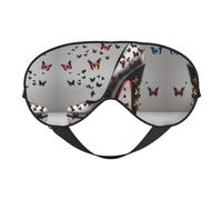 Máscara de ojos de doble cara con tacón alto de mariposa, correa ajustable, cubierta de sombra para dormir, bloquea la luz