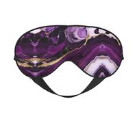 Máscara de ojos de doble cara con textura de mármol morado oscuro, cubierta suave para viajes, máscara de dormir nocturna para hombres y mujeres