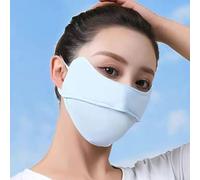 Máscara de ojos de esquina de seda de hielo para mujeres y hombres, transpirable, protección UV con diseño de orejas colgantes, escudos antipolvo ligeros para viajes al aire libre, deportes, verano