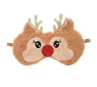 Máscara de ojos de felpa de ciervo, alce de Navidad, buen sueño, caricatura, para dormir, con los ojos vendados, cómodo vuelo para dormir