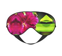 Máscara de ojos de flor de hibisco para máxima comodidad para dormir, ajustable, transpirable y elegante, perfecta para sensibilidad a la luz, insomnio