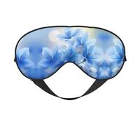 Máscara de ojos de flores azules para dormir, máscara de sueño que bloquea perfectamente la luz para mujeres y hombres, diadema suave y cómoda para viajar