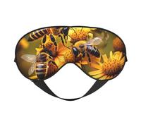 Máscara de ojos de flores de abejas rurales, máscara de dormir para hombres y mujeres, 100% opaca, sin presión en los ojos, suave y transpirable
