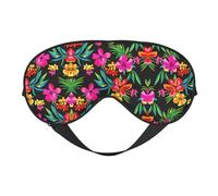 Máscara de ojos de flores hawaianas para máxima comodidad para dormir, ajustable, transpirable y elegante, perfecta para sensibilidad a la luz, insomnio