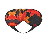 Máscara de ojos de hojas rojas otoñales para máxima comodidad para dormir, ajustable, transpirable y elegante, perfecta para sensibilidad a la luz, insomnio